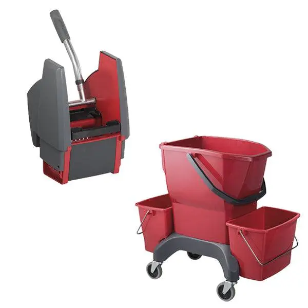 Oates EZY ERGO Bucket & Wringer Press System — Red